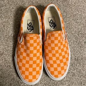 Size 8 vans orange checker